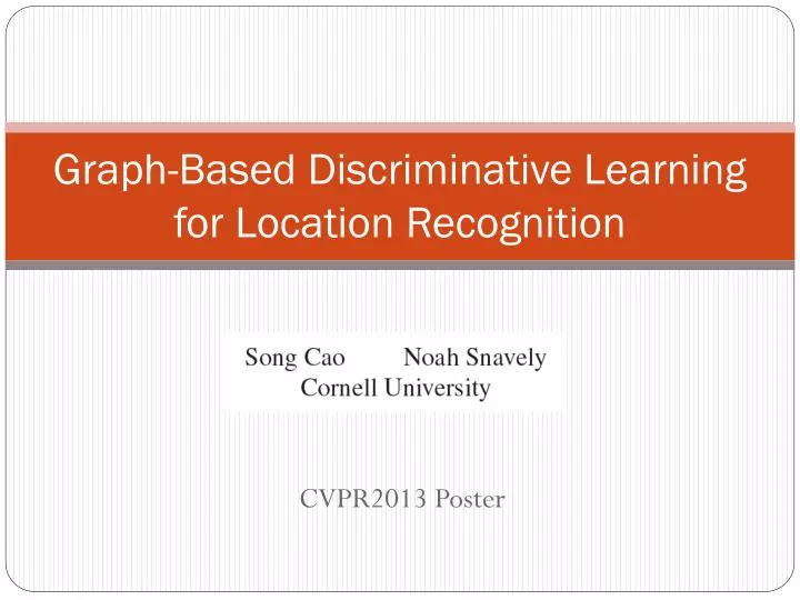 graph based discriminative learning for location recognition