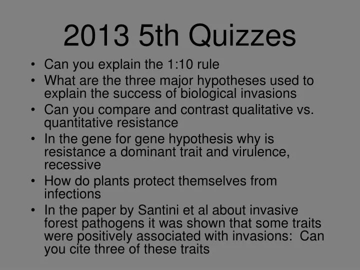 2013 5th quizzes