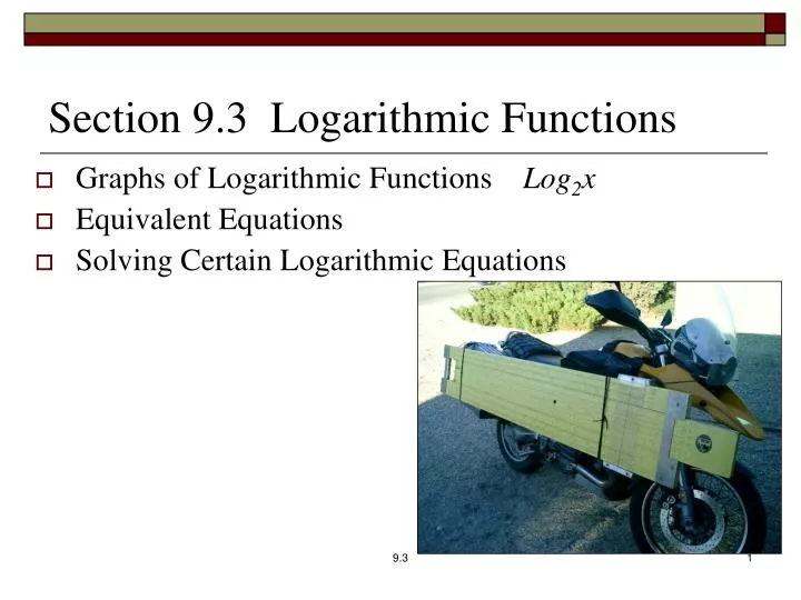 section 9 3 logarithmic functions