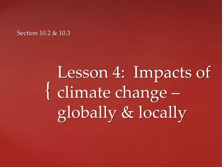 lesson 4 impacts of climate change globally locally