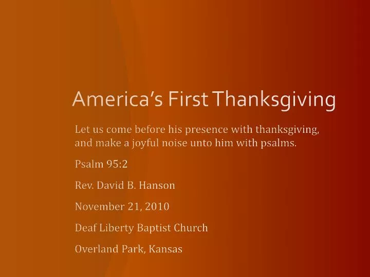america s first thanksgiving
