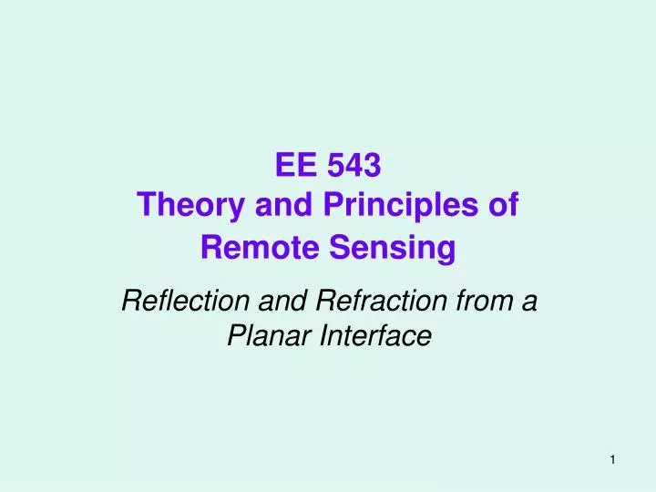 ee 543 theory and principles of remote sensing