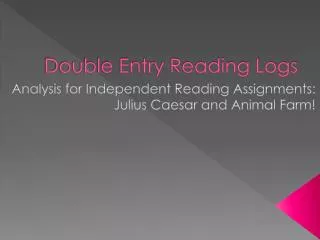 Double Entry Reading Logs