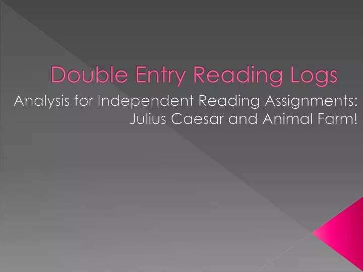 double entry reading logs