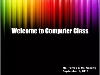 Welcome to Computer Class