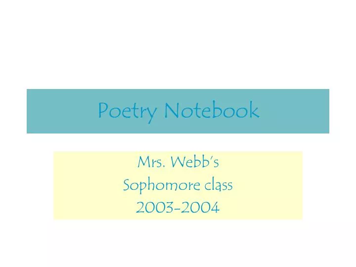 poetry notebook