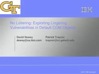 No Loitering: Exploiting Lingering Vulnerabilities in Default COM Objects