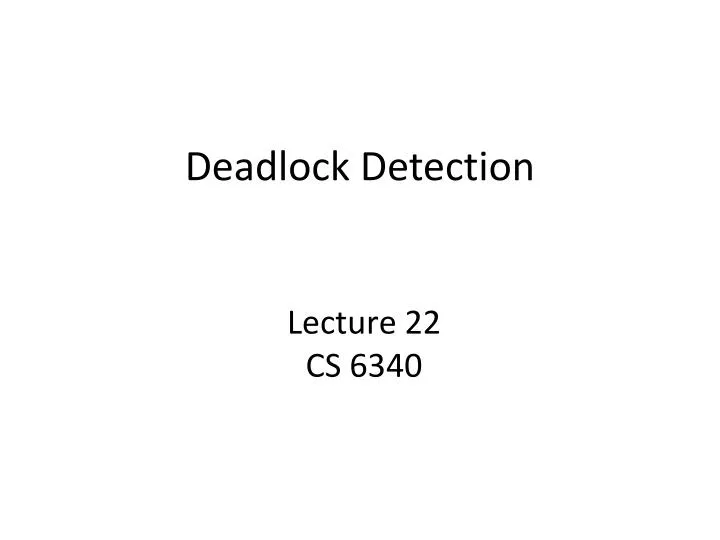 deadlock detection