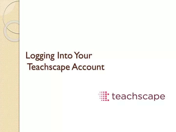 logging into y our teachscape account