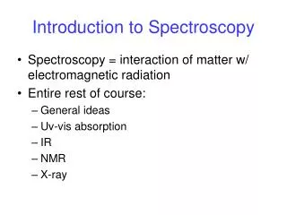 Introduction to Spectroscopy