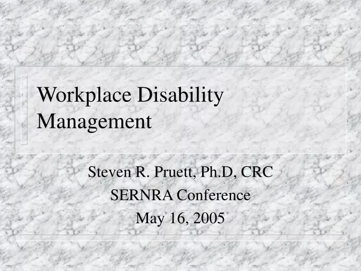 workplace disability management