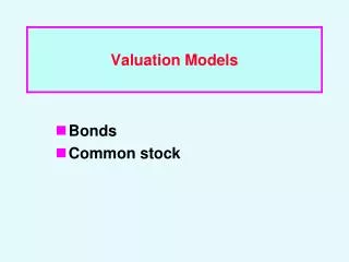 Valuation Models