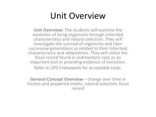 Unit Overview