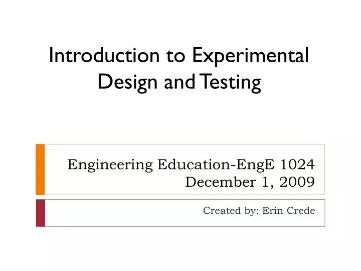 engineering education enge 1024 december 1 2009