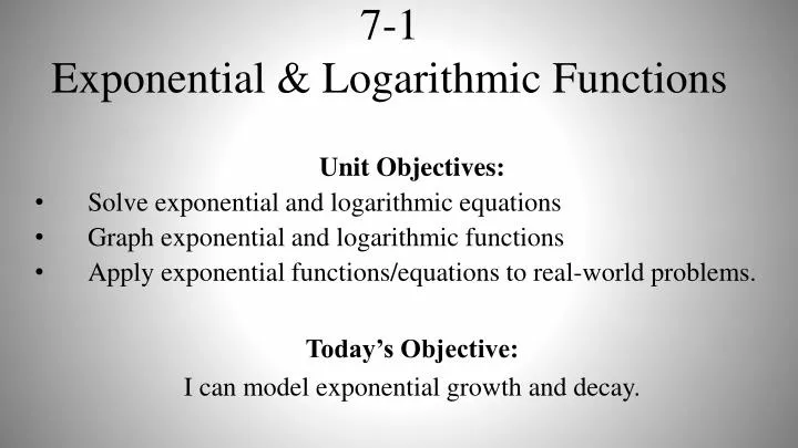 7 1 exponential logarithmic functions