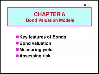 CHAPTER 6 Bond Valuation Models