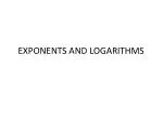 EXPONENTS AND LOGARITHMS - slide 1