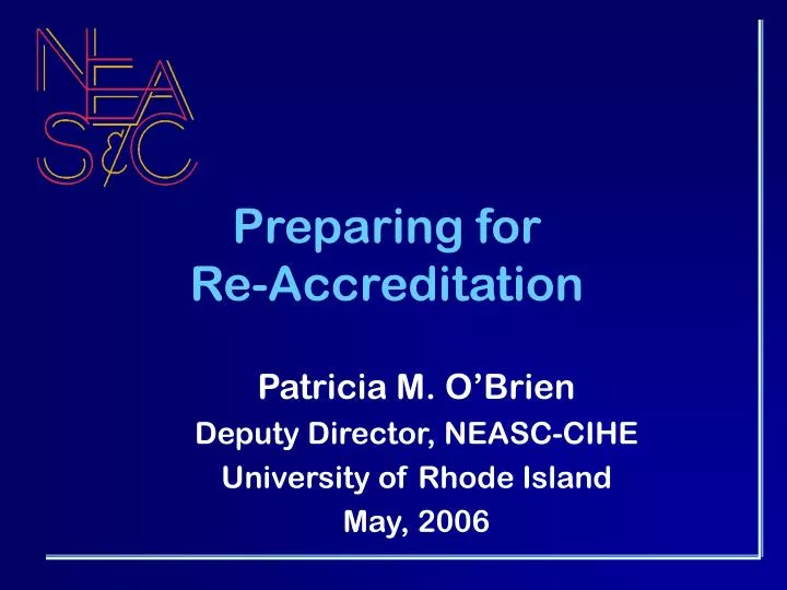 preparing for re accreditation