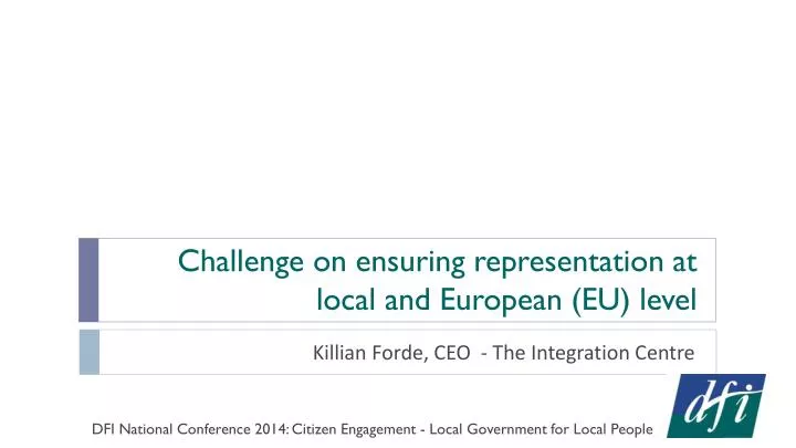 challenge on ensuring representation at local and european eu level