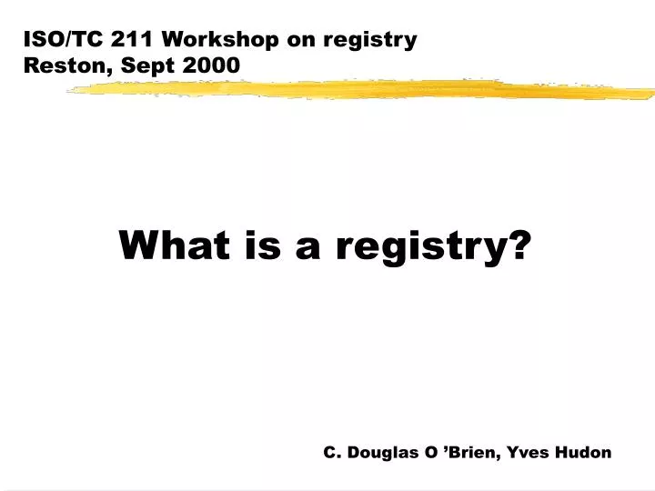 iso tc 211 workshop on registry reston sept 2000