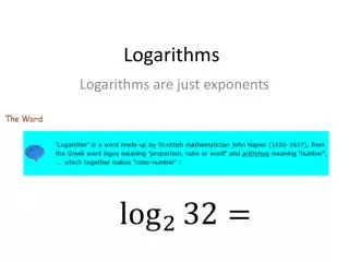 PPT - Introduction to Logarithms PowerPoint Presentation, free download ...