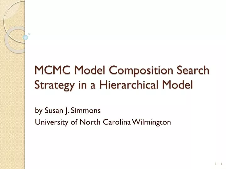 mcmc model composition search strategy in a hierarchical model