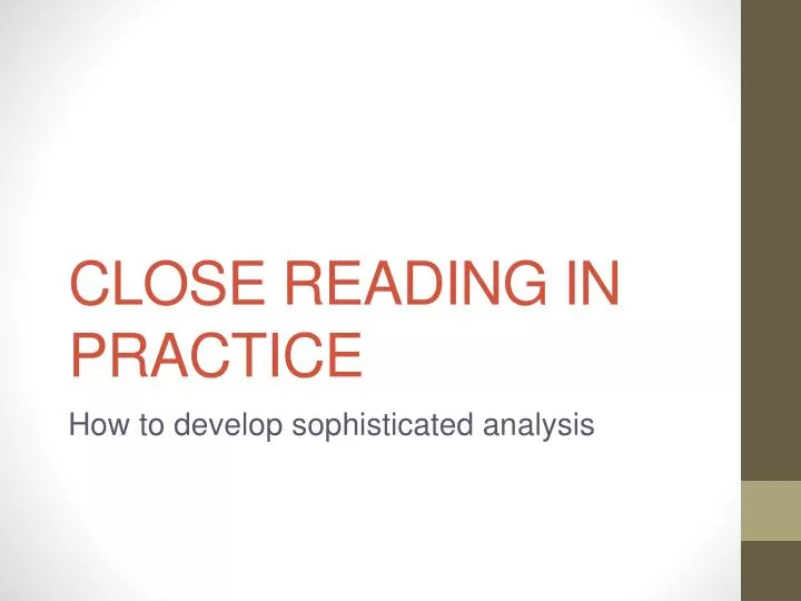 close reading in practice