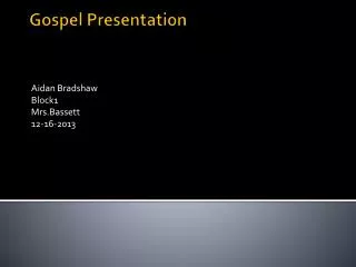 Gospel Presentation