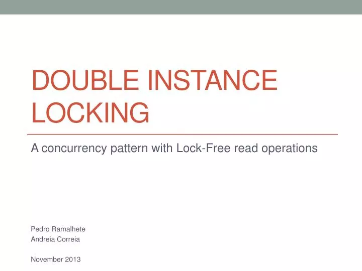 double instance locking