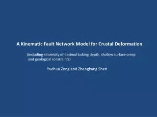 A Kinematic Fault Network Model for Crustal Deformation