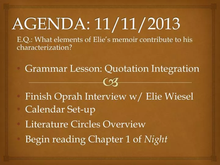 agenda 11 11 2013