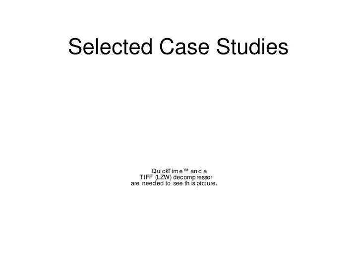 selected case studies