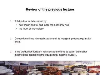 Review of the previous lecture