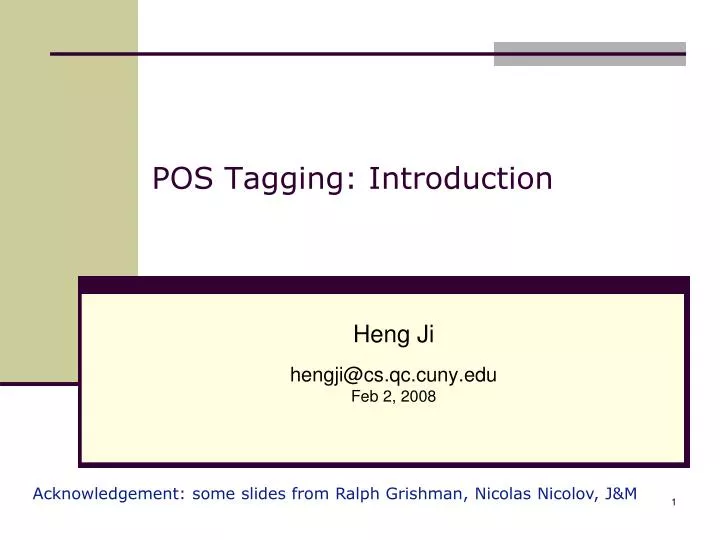pos tagging introduction