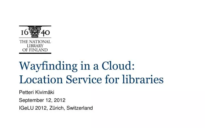 wayfinding in a cloud location service for libraries
