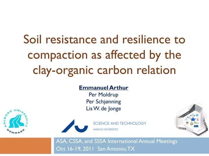 soil resistance and resilience to compaction as affected by the clay organic carbon relation