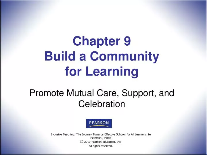 chapter 9 build a community for learning