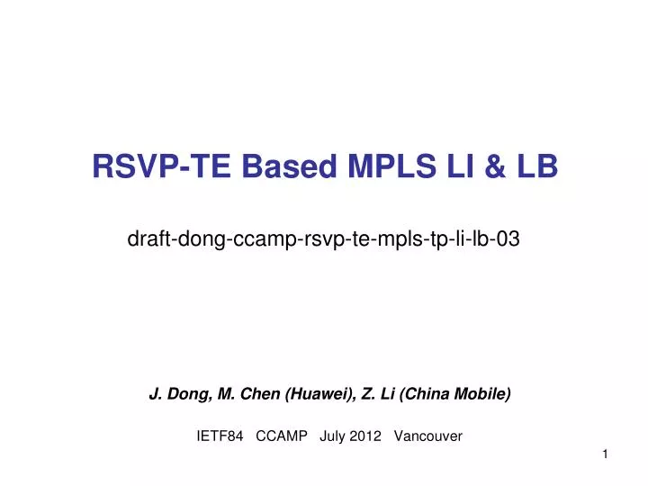 rsvp te based mpls li lb