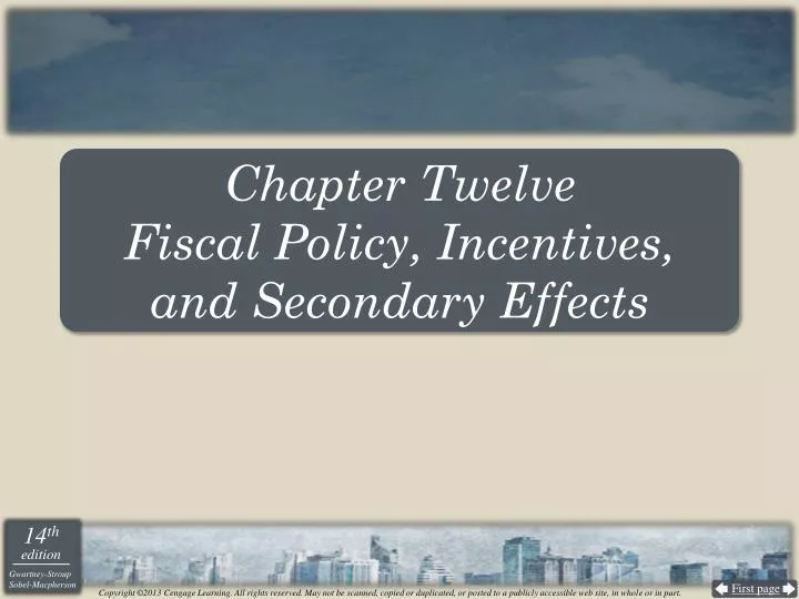 chapter twelve fiscal policy incentives and secondary effects