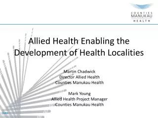 Allied Health Enabling the Development of Health Localities