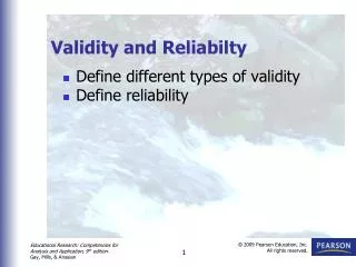 Validity and Reliabilty