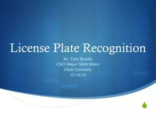 License Plate Recognition