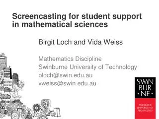 Screencasting for student support in mathematical sciences