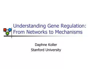 Understanding Gene Regulation: From Networks to Mechanisms