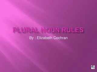 Plural Noun Rules