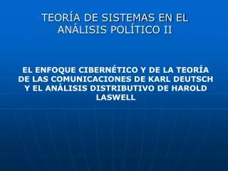 teor a de sistemas en el an lisis pol tico ii