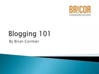 Blogging 101