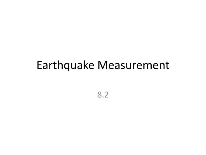 earthquake measurement