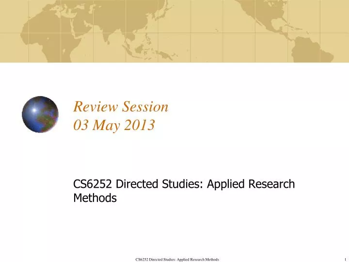 review session 03 may 2013