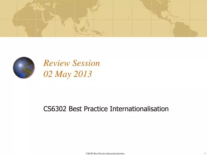 review session 02 may 2013